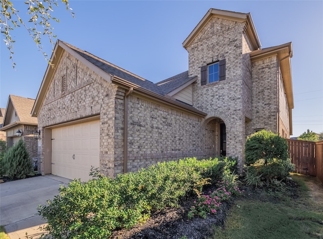 view of front of home with a garage