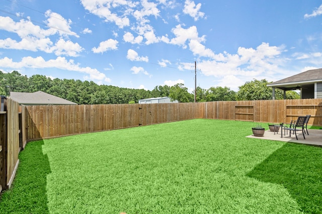 view of yard with a patio area