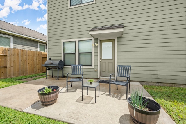 view of patio / terrace with area for grilling