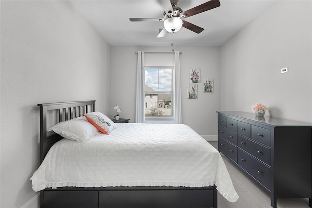 bedroom featuring ceiling fan