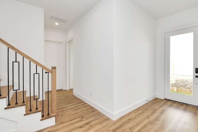 entryway featuring light hardwood / wood-style floors