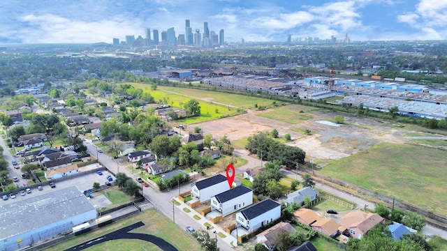 aerial view featuring a city view