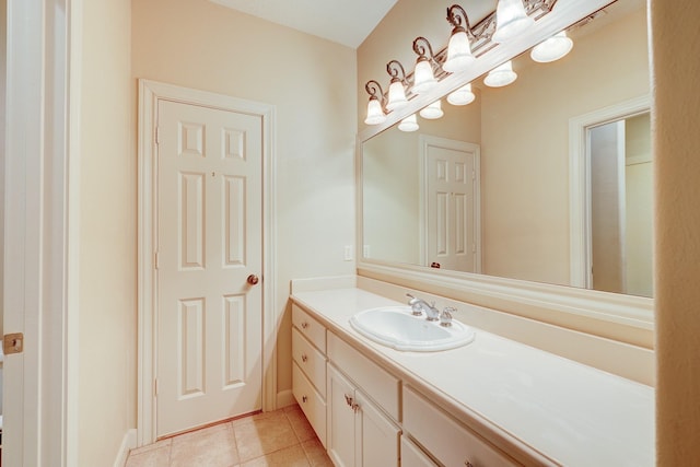 bathroom featuring vanity and tile patterned floors