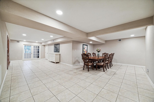 3227 Audley St, Houston, TX 77098 - dining room with recessed lighting and light tile patterned floors