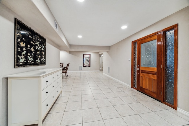 view of tiled entrance foyer