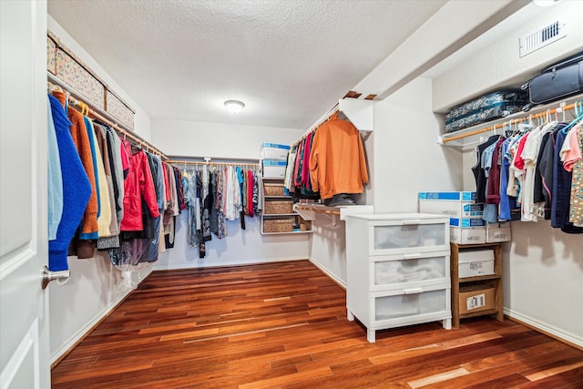 spacious closet featuring wood-type flooring