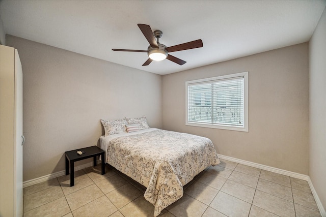 3227 Audley St, Houston, TX 77098 - bedroom featuring light tile patterned floors and ceiling fan