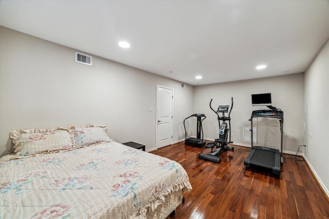 3227 Audley St, Houston, TX 77098 - bedroom with dark wood finished floors and recessed lighting