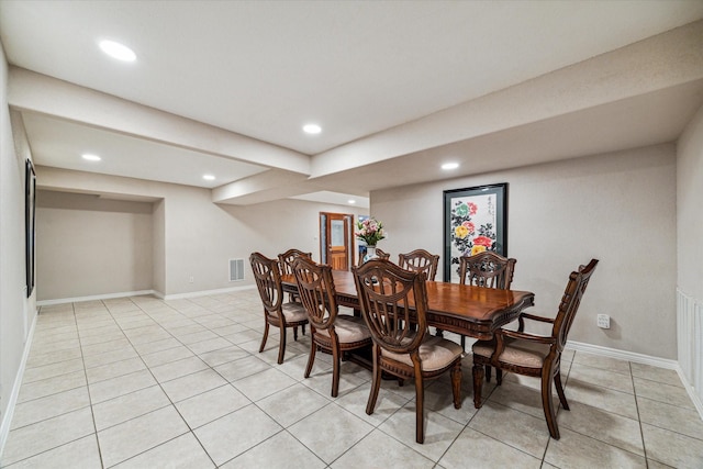 3227 Audley St, Houston, TX 77098 - dining room with recessed lighting and light tile patterned floors
