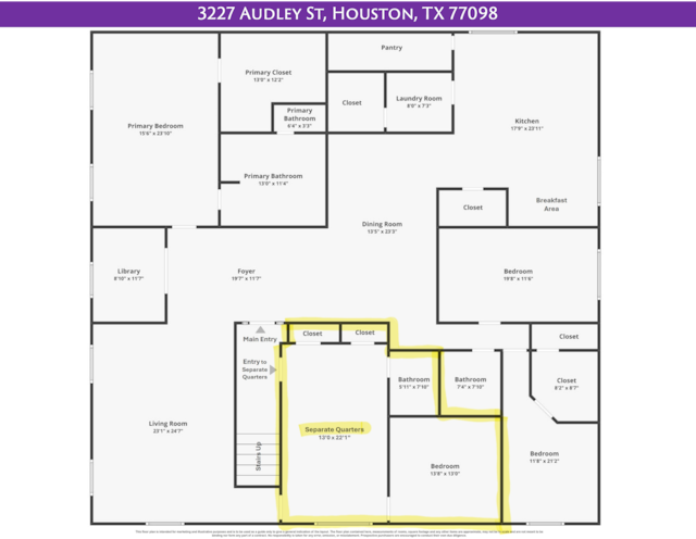 3227 Audley St, Houston, TX 77098 - view of property floor plan