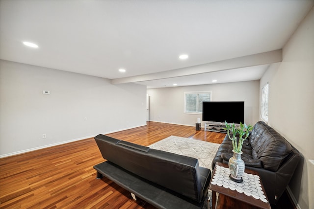 living room featuring hardwood / wood-style flooring