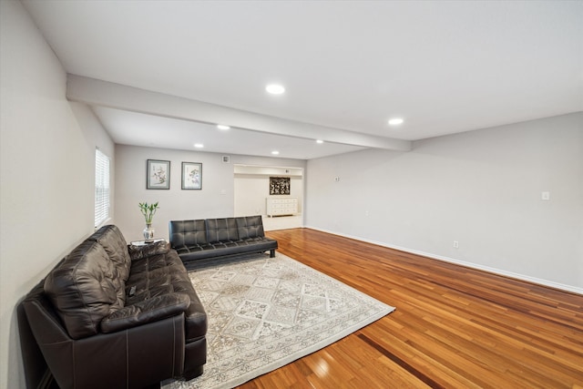 living room featuring hardwood / wood-style flooring