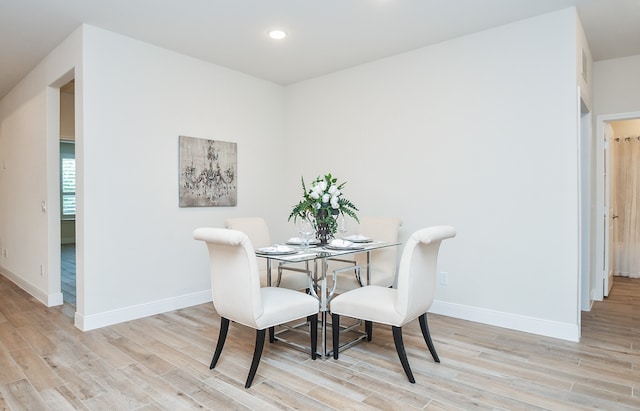 dining area featuring light hardwood / wood-style floors