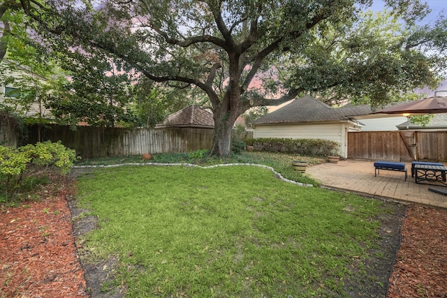 view of yard featuring a patio area