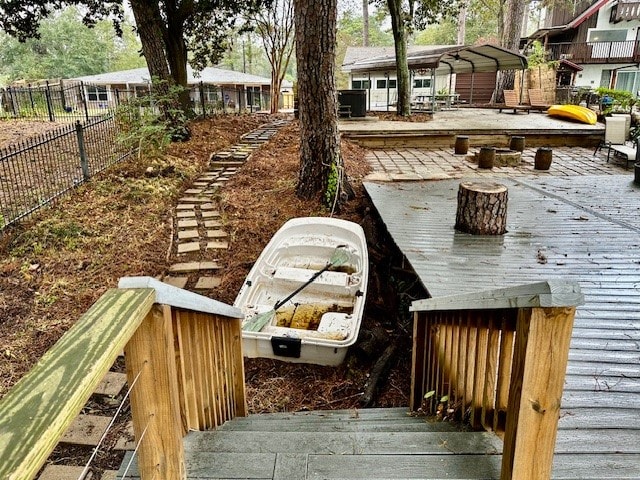 view of yard with a deck