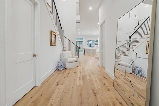 foyer entrance featuring light hardwood / wood-style flooring