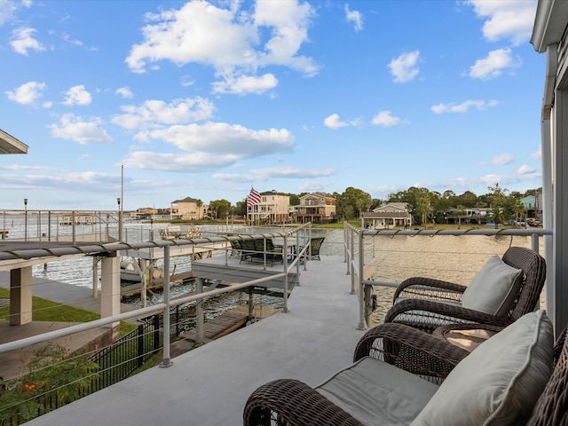 view of dock area