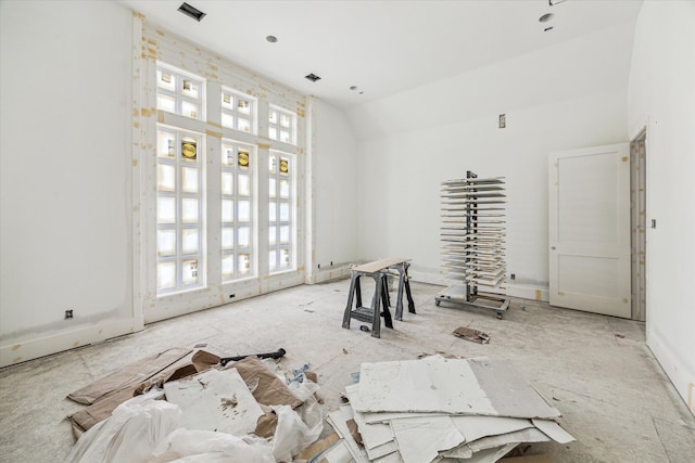 interior space with lofted ceiling