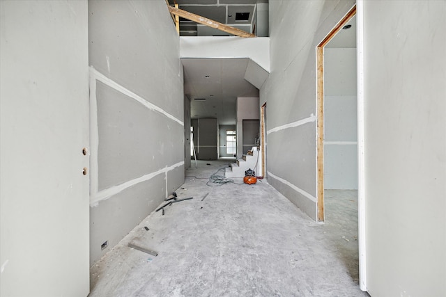 interior space featuring concrete floors