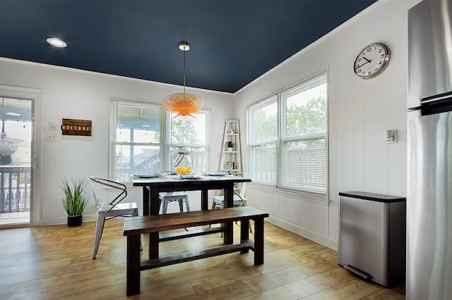 dining area featuring light hardwood / wood-style flooring