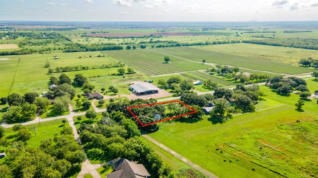 aerial view featuring a rural view