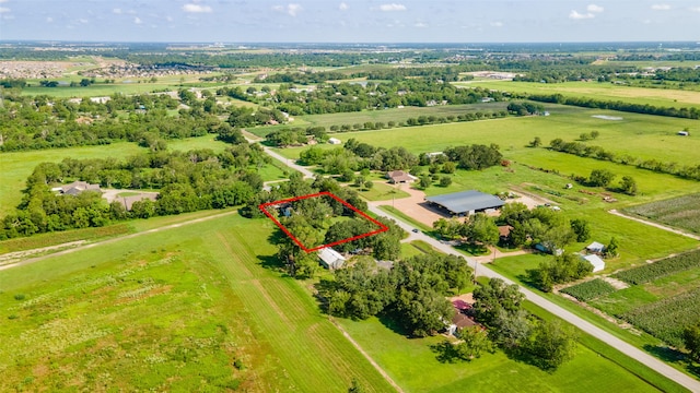 bird's eye view with a rural view