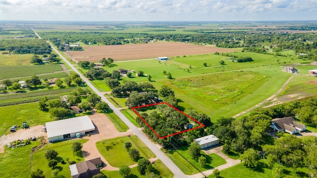 bird's eye view featuring a rural view