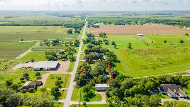 aerial view with a rural view