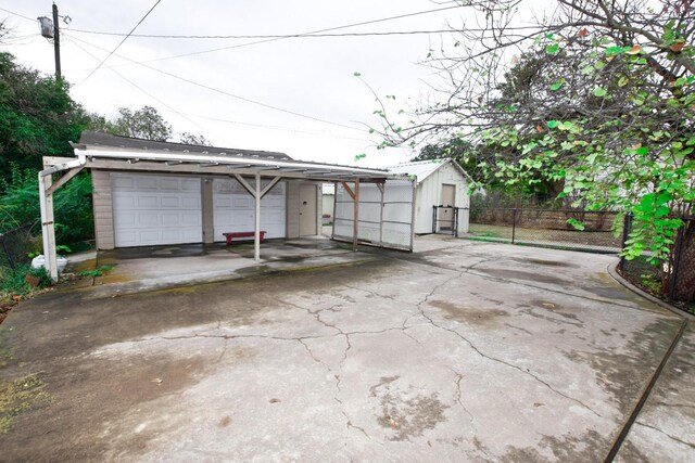 view of garage