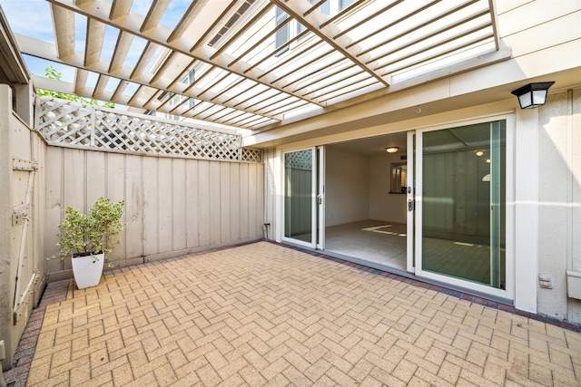 view of patio with a pergola