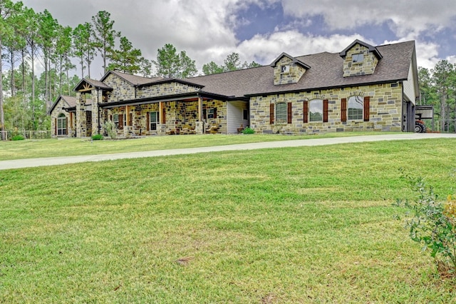 view of front facade with a front yard