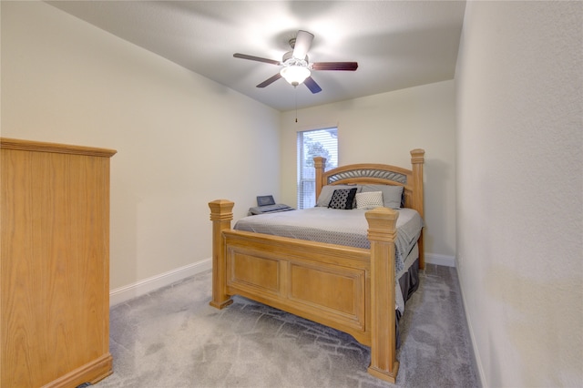 bedroom with carpet and ceiling fan