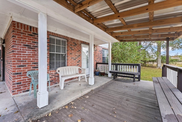 wooden deck with a porch