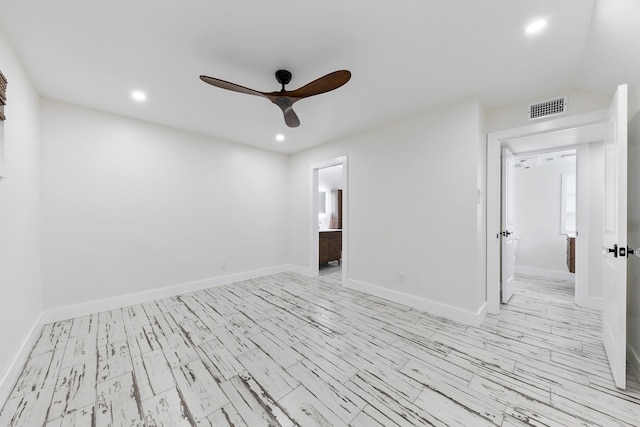 unfurnished room with ceiling fan