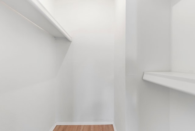 walk in closet featuring hardwood / wood-style flooring