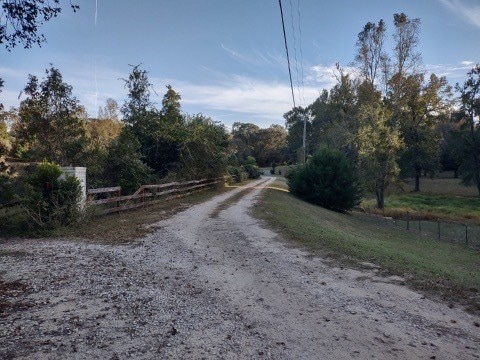 view of road with a rural view