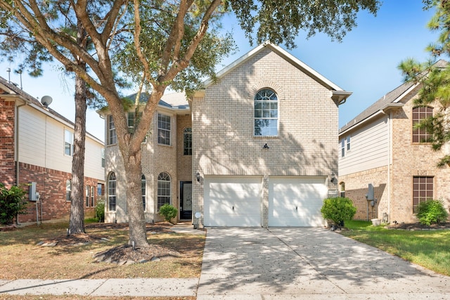 front of property with a garage