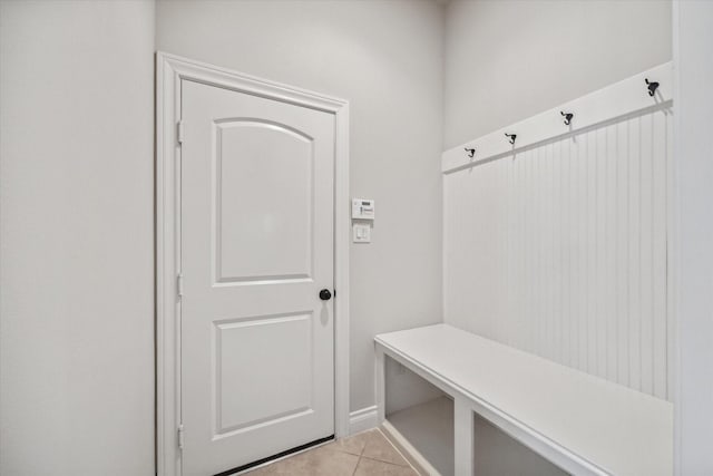 mudroom featuring light tile patterned floors