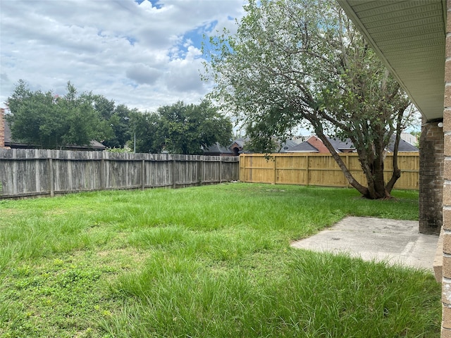 view of yard with a patio area