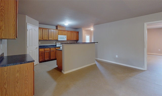 kitchen with a center island