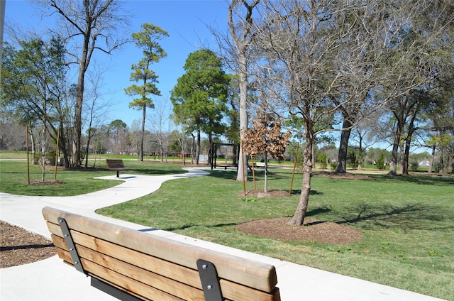 view of community with a lawn