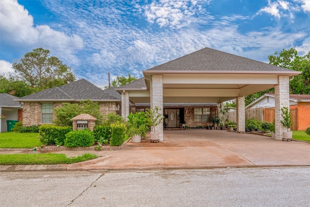 view of front of house with a carport