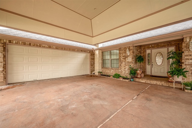 property entrance featuring a garage