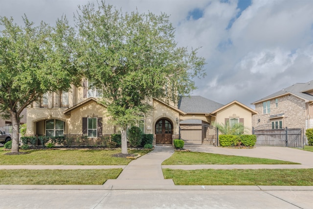 view of front of home featuring a front yard