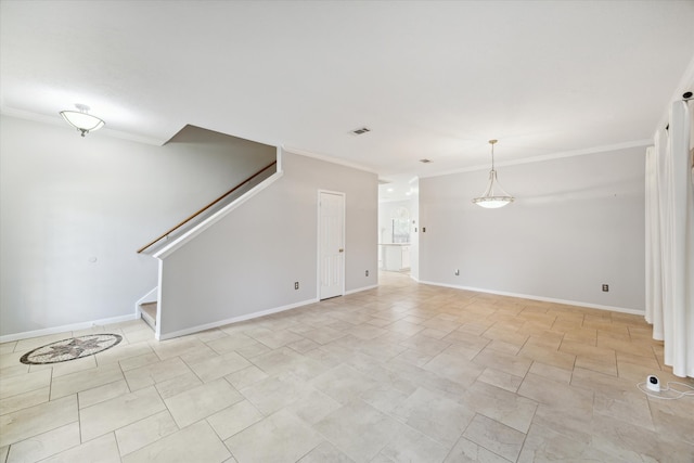 interior space featuring ornamental molding