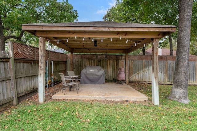 view of patio / terrace featuring a grill