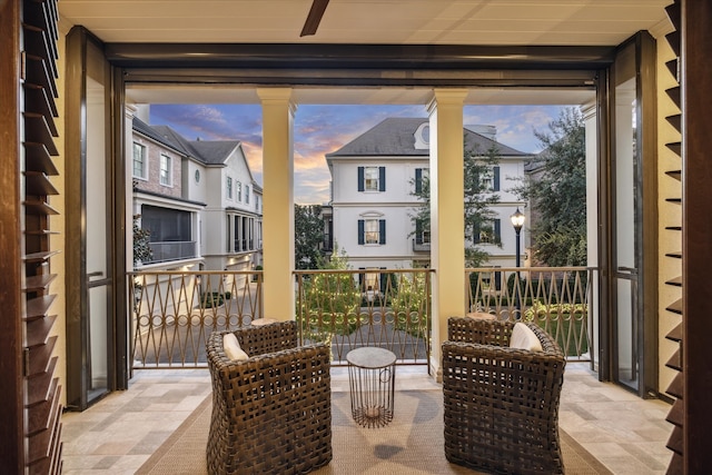 interior space featuring a balcony