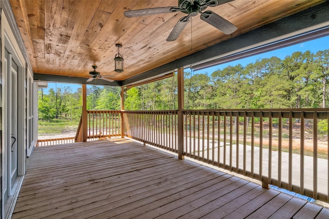 deck featuring ceiling fan