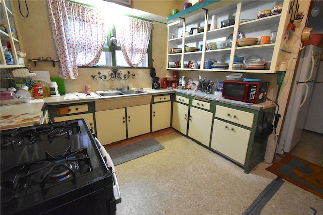 kitchen with sink and black appliances