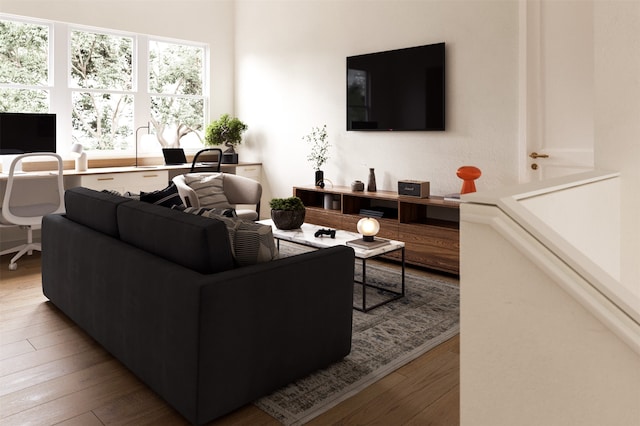 living room featuring hardwood / wood-style floors